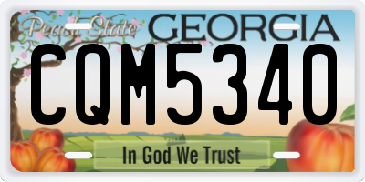 GA license plate CQM5340