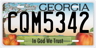 GA license plate CQM5342