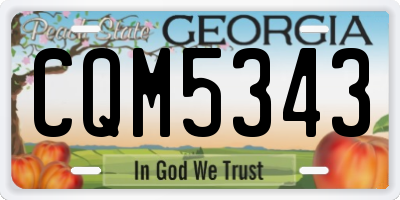 GA license plate CQM5343