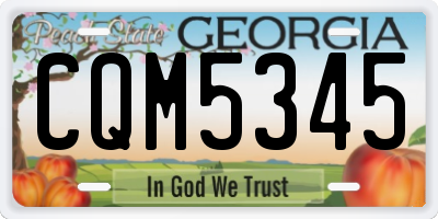 GA license plate CQM5345