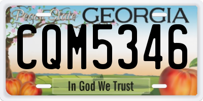 GA license plate CQM5346