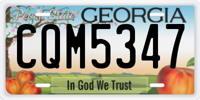 GA license plate CQM5347