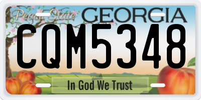 GA license plate CQM5348