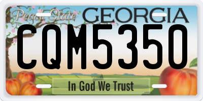 GA license plate CQM5350