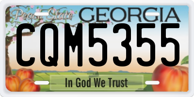 GA license plate CQM5355