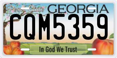 GA license plate CQM5359