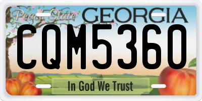 GA license plate CQM5360