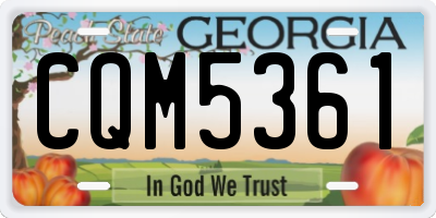GA license plate CQM5361