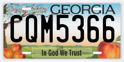 GA license plate CQM5366