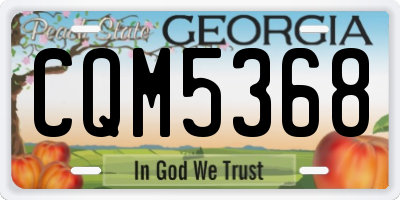 GA license plate CQM5368