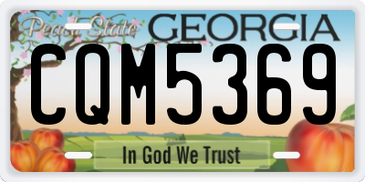 GA license plate CQM5369