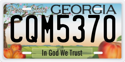 GA license plate CQM5370