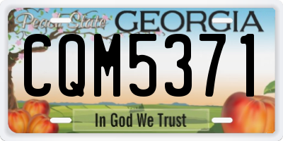 GA license plate CQM5371