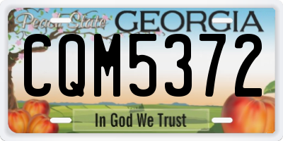 GA license plate CQM5372