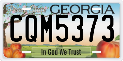 GA license plate CQM5373