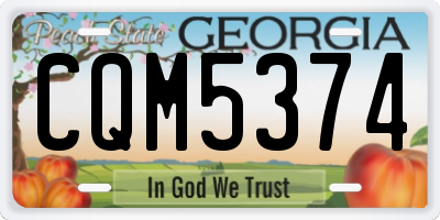 GA license plate CQM5374