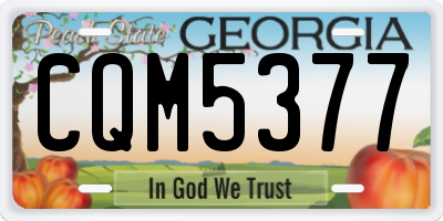 GA license plate CQM5377