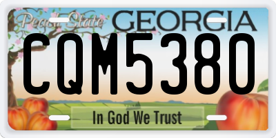 GA license plate CQM5380