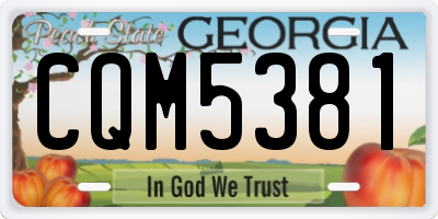GA license plate CQM5381
