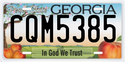 GA license plate CQM5385