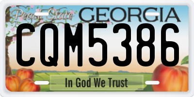 GA license plate CQM5386