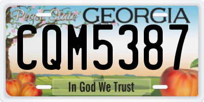 GA license plate CQM5387