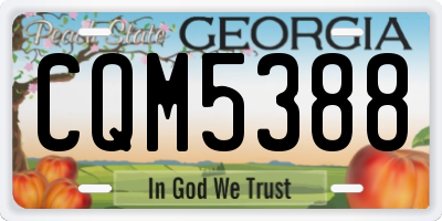 GA license plate CQM5388