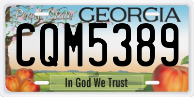 GA license plate CQM5389