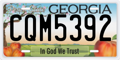 GA license plate CQM5392