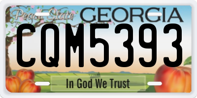 GA license plate CQM5393
