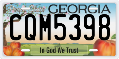 GA license plate CQM5398