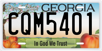 GA license plate CQM5401
