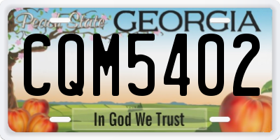 GA license plate CQM5402
