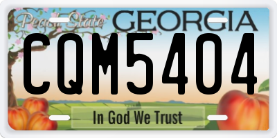 GA license plate CQM5404