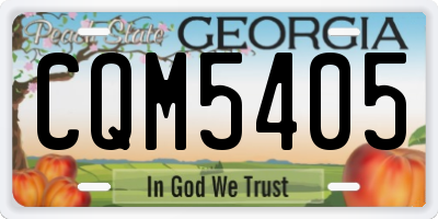 GA license plate CQM5405