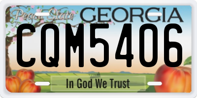 GA license plate CQM5406