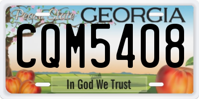 GA license plate CQM5408
