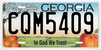 GA license plate CQM5409