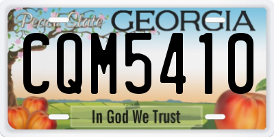 GA license plate CQM5410