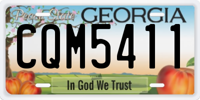GA license plate CQM5411