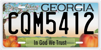 GA license plate CQM5412