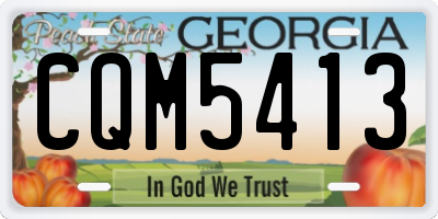 GA license plate CQM5413