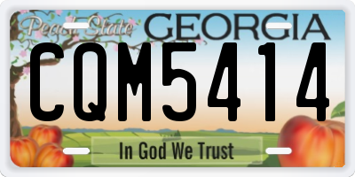 GA license plate CQM5414