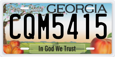 GA license plate CQM5415