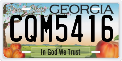 GA license plate CQM5416