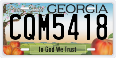 GA license plate CQM5418
