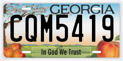 GA license plate CQM5419