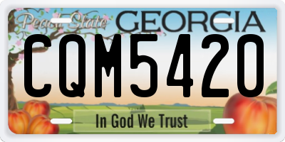 GA license plate CQM5420
