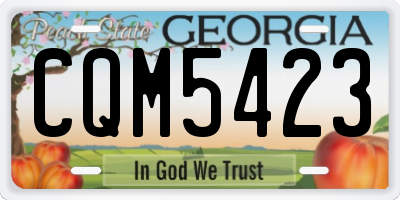 GA license plate CQM5423