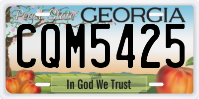 GA license plate CQM5425